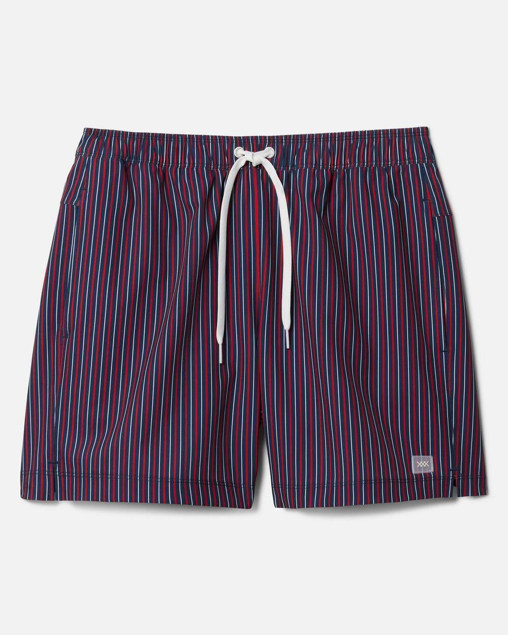 NEW RHONE men's r&r pull-on swimming trunks in goji berry/navy/white